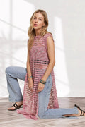 ADORA Multi Color Crochet Tunic Top