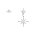 Six-pointed star 925 sterling silver zircon ladies earrings