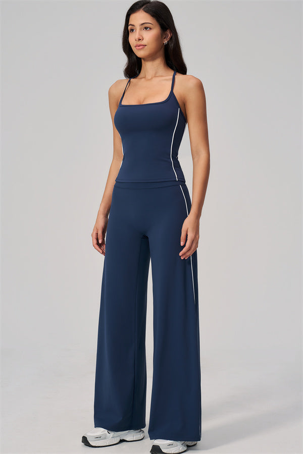 The Breathe Crop Top Straight Leg Pants 2-Piece Set