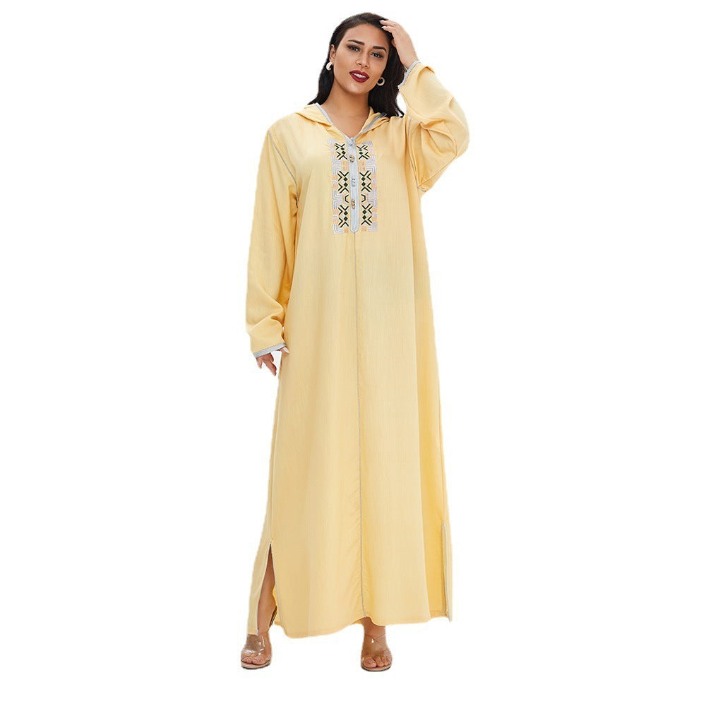 Fashion Casual Long Dress Embroidered Swing