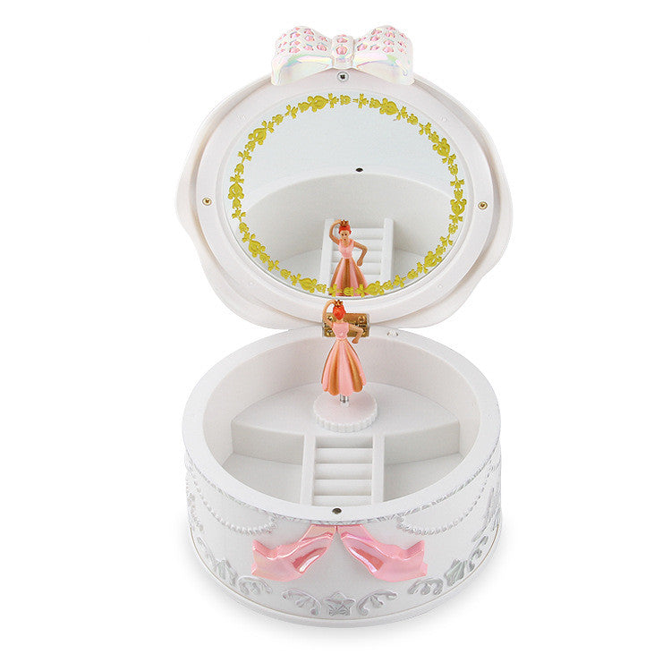 Rotating Ballet Music Box With Makeup Mirror