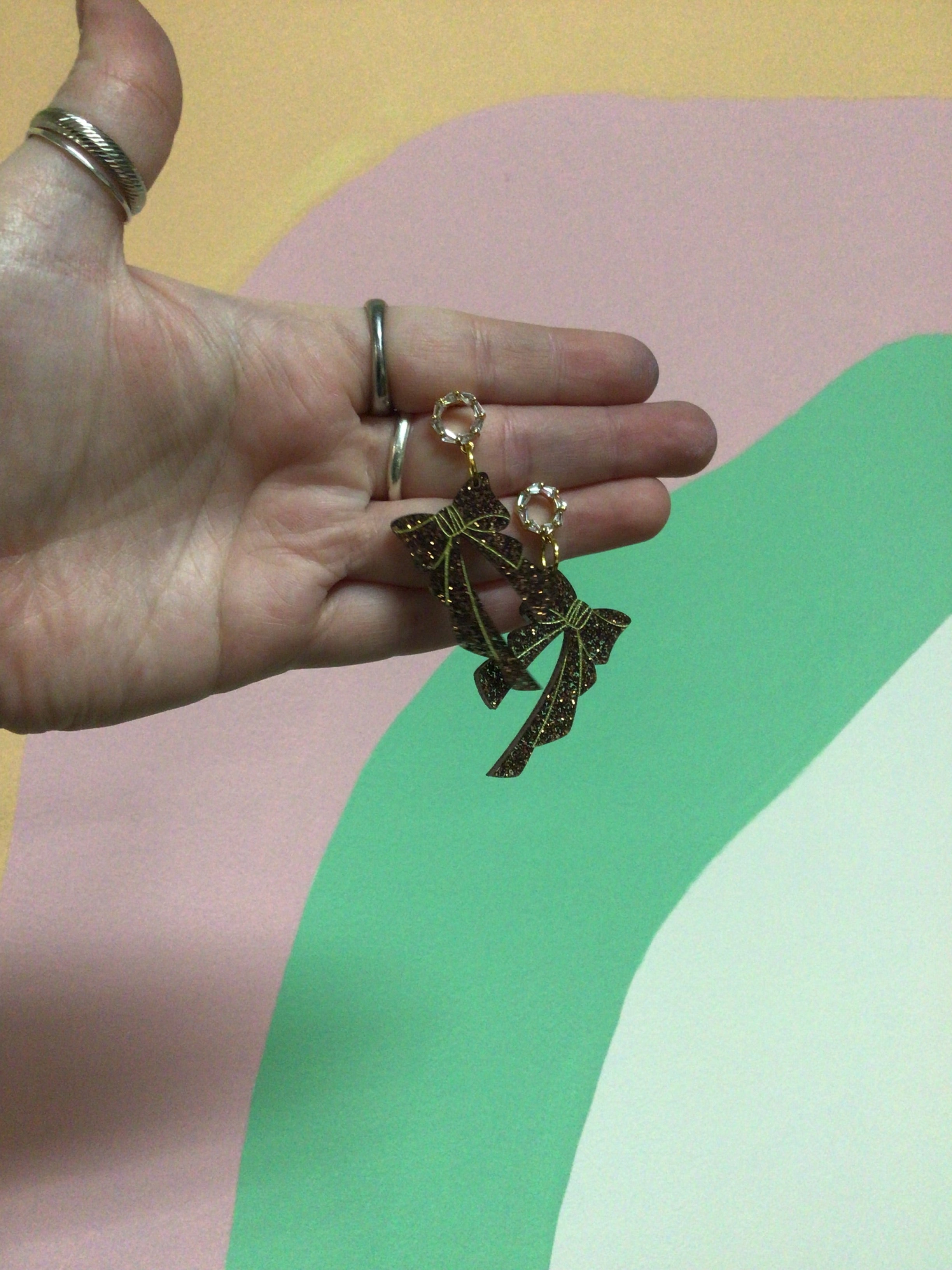 Acrylic Bow Dangles
