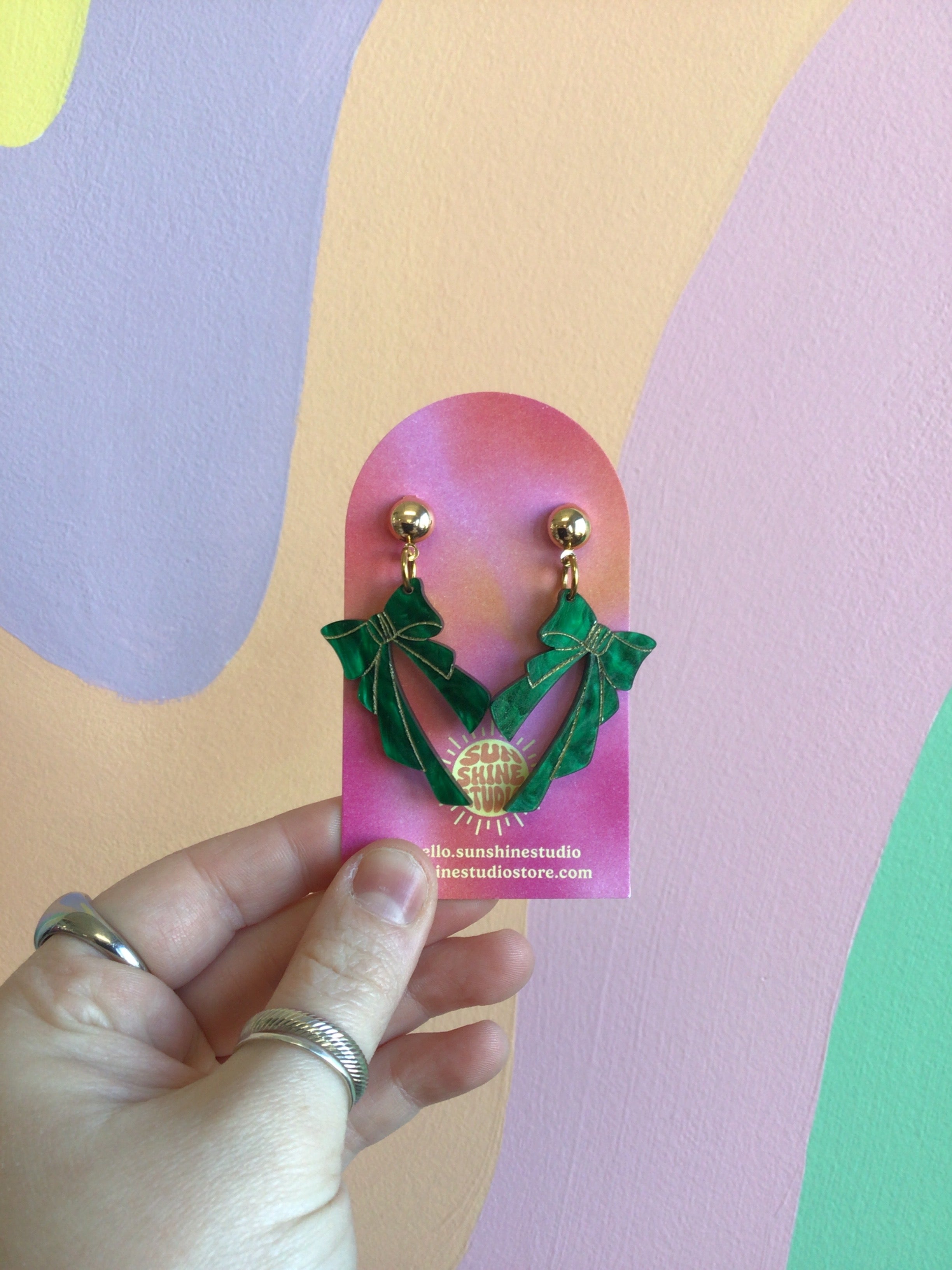 Acrylic Bow Dangles