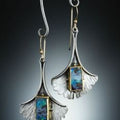 Creative Ginkgo Leaf Color Turquoise Earrings
