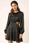 Mittoshop Satin Side Cutout Detail Mini Dress