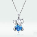 S925 Sterling Silver Blue Bear Necklace Lively And Cute