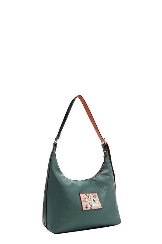 Nicole Lee USA Party King Shoulder Bag with 2 Accessory Pockets Front