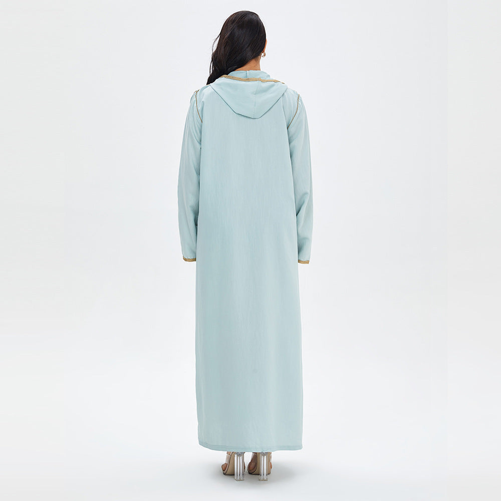 Fashion Casual Long Dress Embroidered Swing