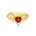 Heart Shaped Natural Garnet Ring