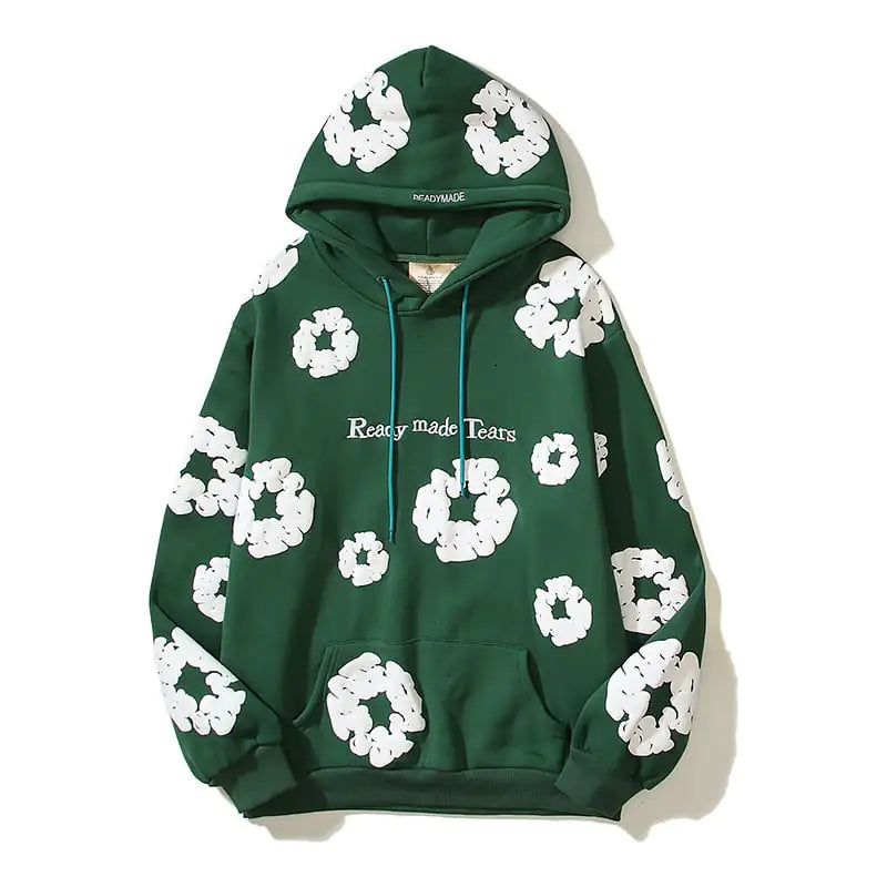 Printed Hoodie Colorful Cotton Long Sleeved Sweater