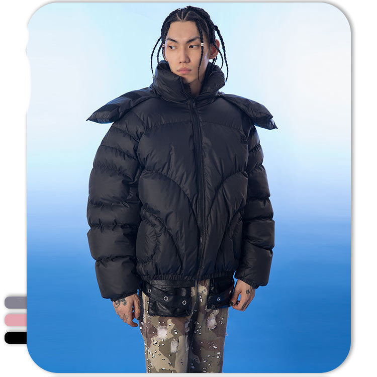 Men's Hooded Hand-stuffed Cotton Coat Bread Jacket