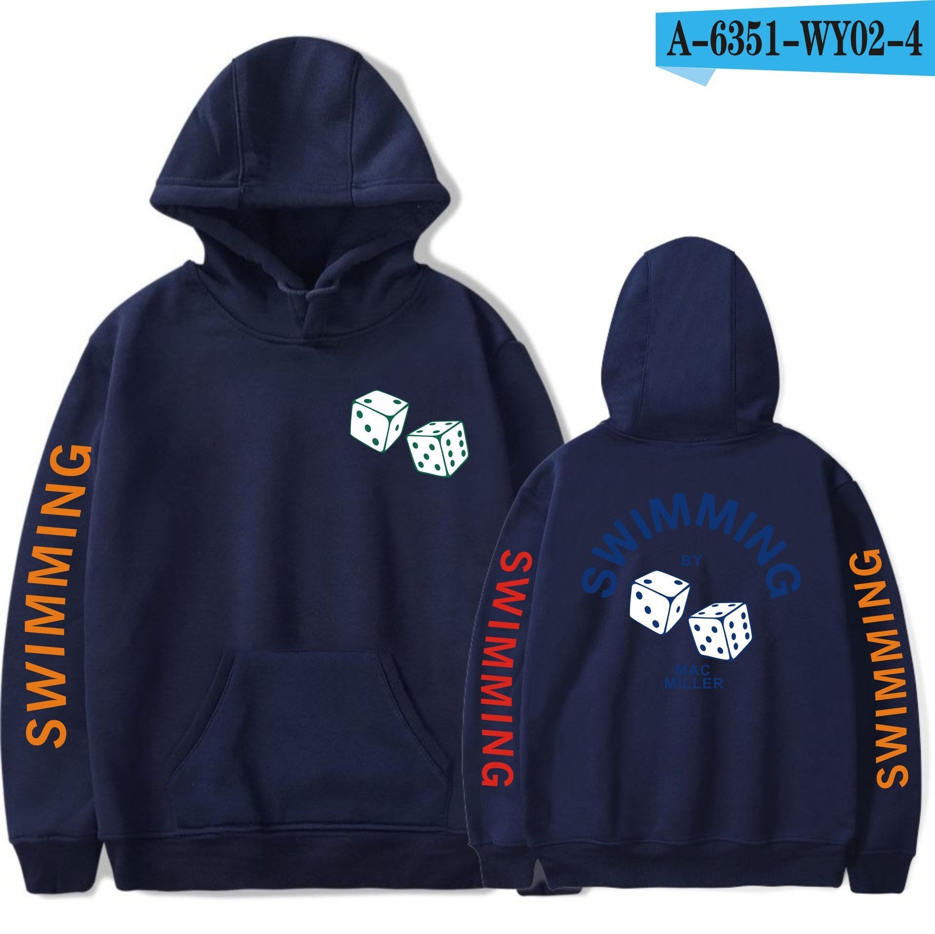 Men's And Women's Hooded Sweatshirt With Dice Print