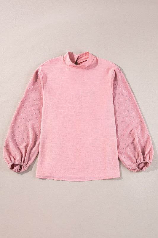 June Swiss Dot Balloon Sleeve Loose Blouse