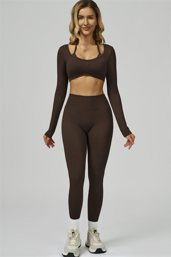 The Prime Long Sleeve Crop Top Leggings 2-Piece Set