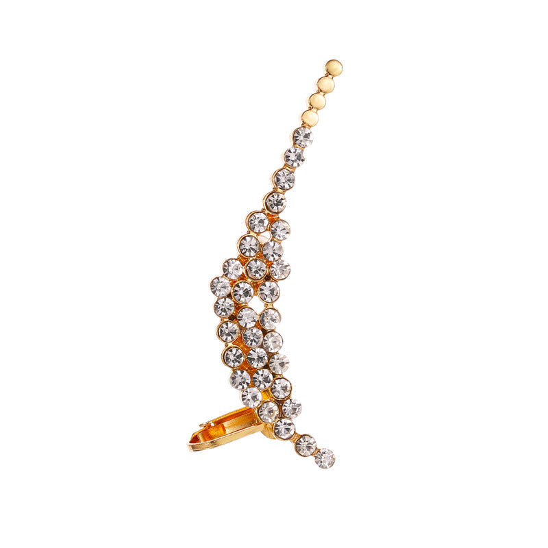 Elegant Crystal Butterfly Flower Ear Clips – Chic &amp; Feminine Statement Piece