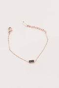 Beaming Bar Stone Bracelet | Rose Gold (14K)