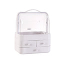 Double Door Dust Cover Makeup Storage Box Cosmetic Organizer