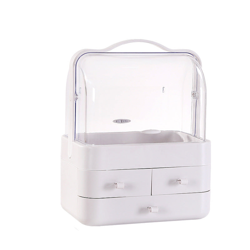 Double Door Dust Cover Makeup Storage Box Cosmetic Organizer