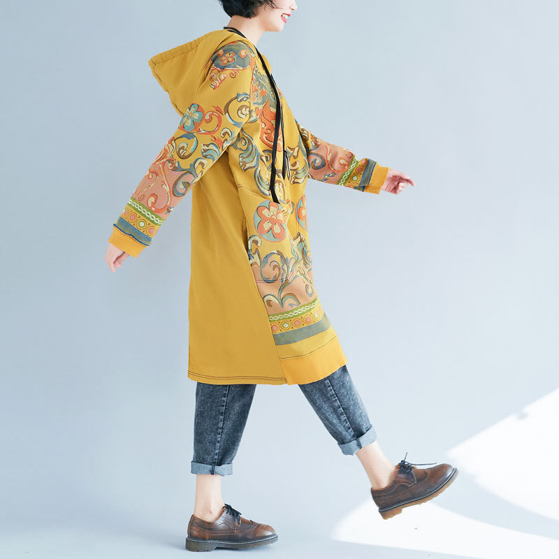 Women's printed long hoodie
