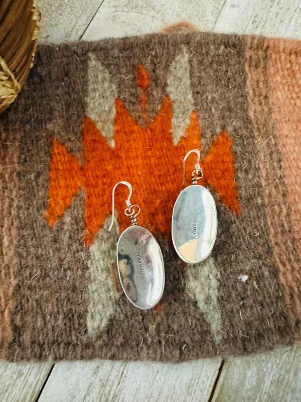 Navajo Gold Plated Sterling Silver Dangle Earrings