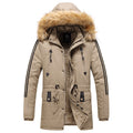 Hooded warm cotton jacket mid-length