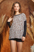 STRIPED ANIMAL PRINT LONG SLEEVE