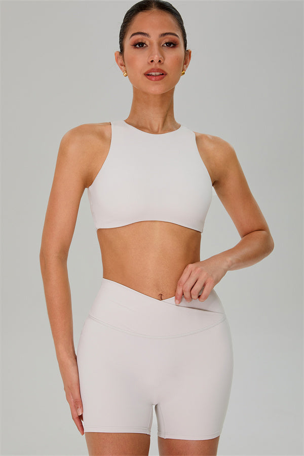 The Jewel Crop Top Crossover Shorts 2-Piece Set