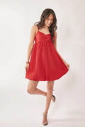 Davi & Dani Textured Sweetheart Neckline Bubble Hem Dress
