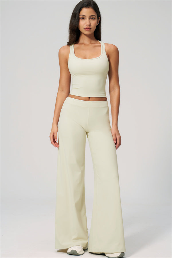 The Revive Crop Top Straight Leg Pants 2-Piece Set