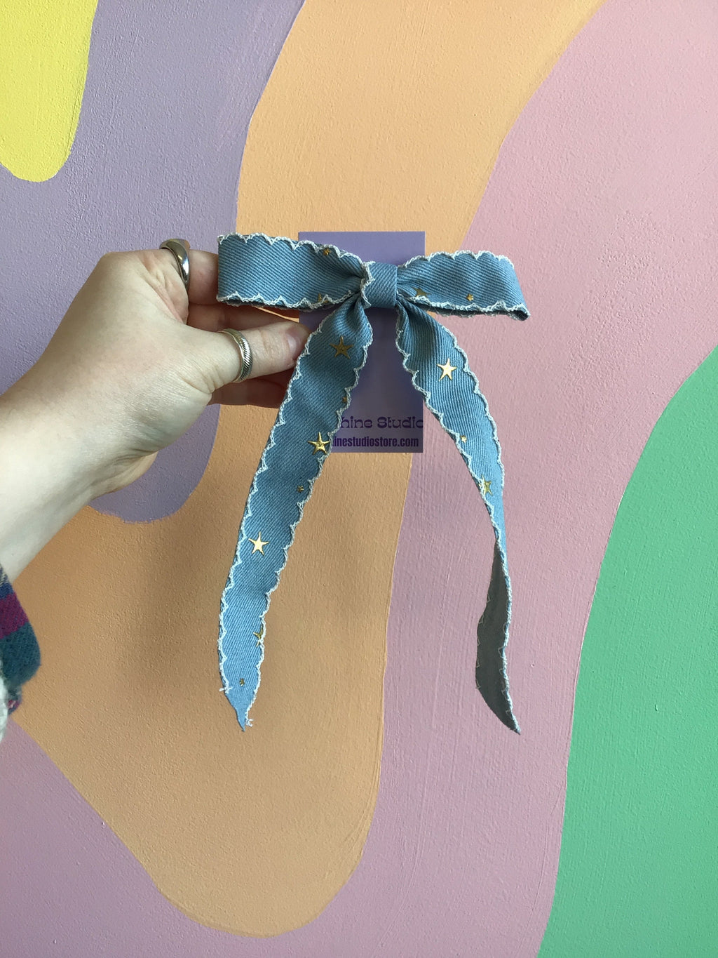 Denim Hair Bow