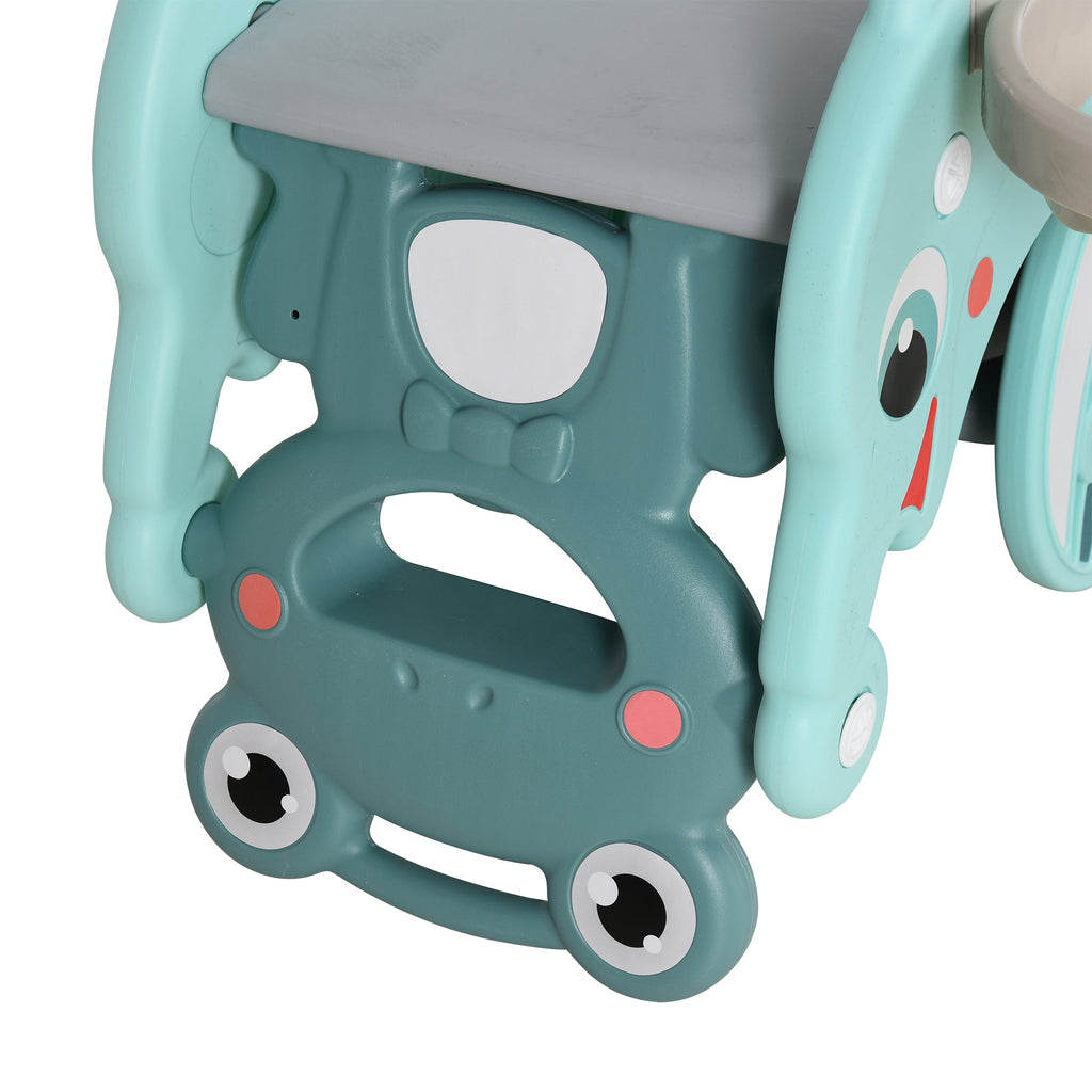 3-in-1 Kids Portable Slide Rocking Horse Toy with Basketball Hoop for Age 1.5-3 Boys and Girls
