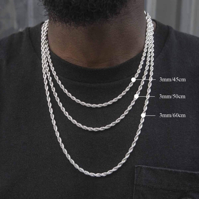 European And American Men's Titanium Steel Gold-plated Necklace
