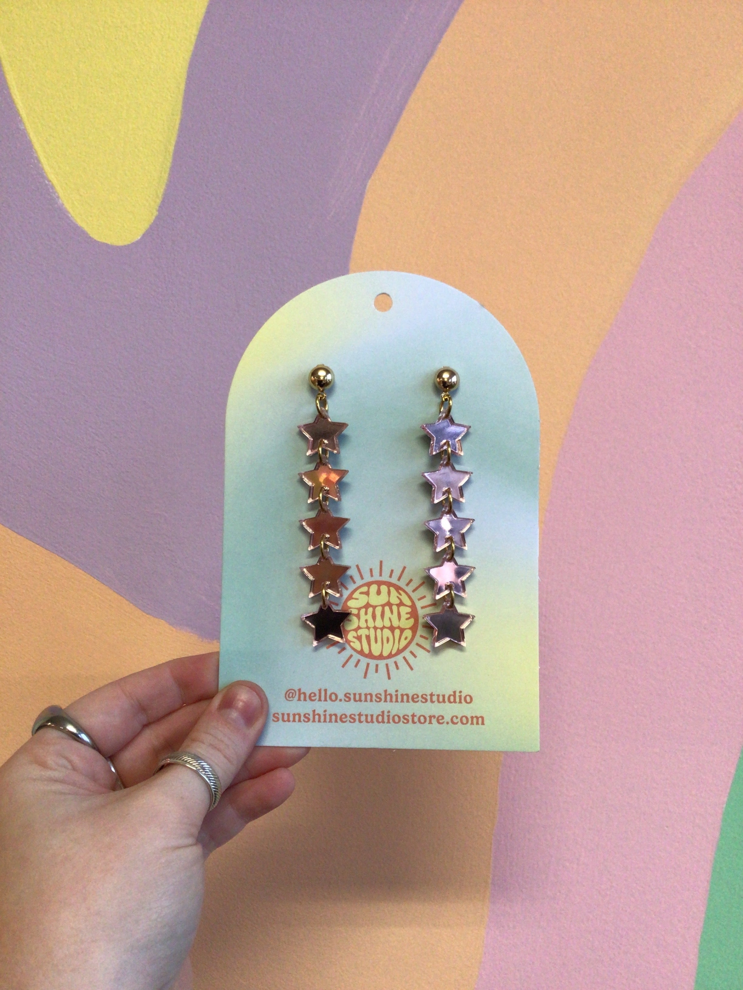 Glimmering Statement Star Earrings