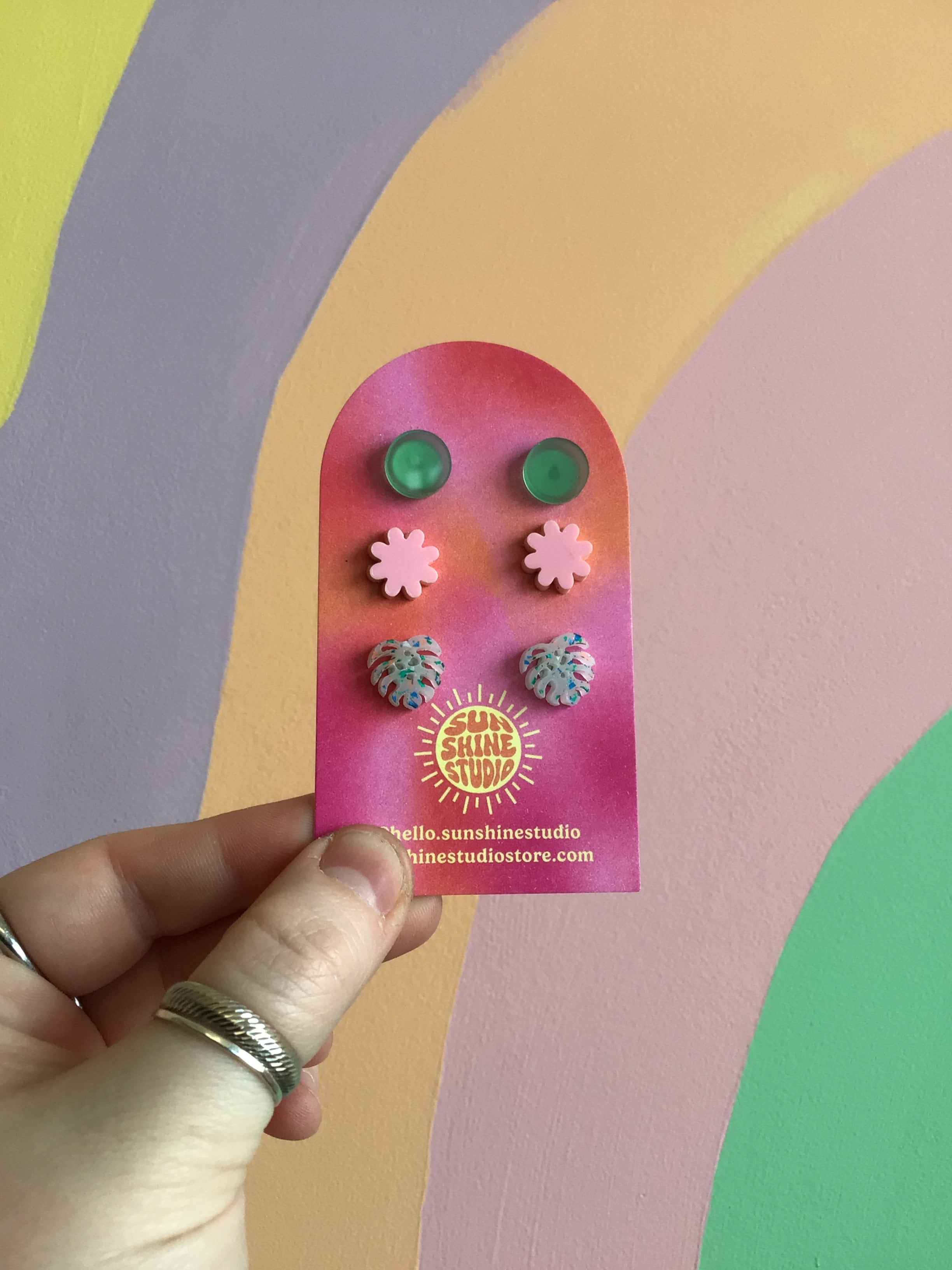 Happy Shapes Acrylic Stud Packs