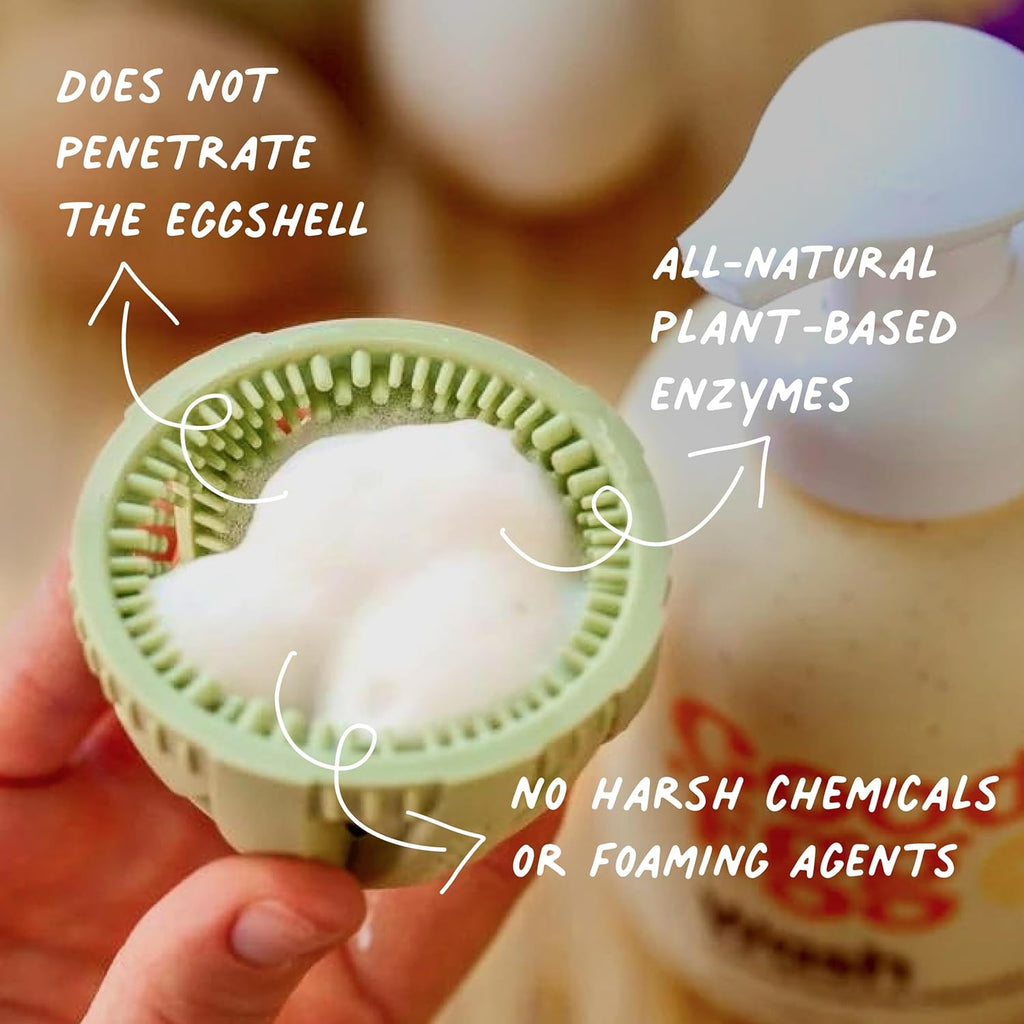 GoodEgg Organic Egg Cleaner Food-Grade Non-Toxic Egg Wash with Foaming Pump 12fl oz.