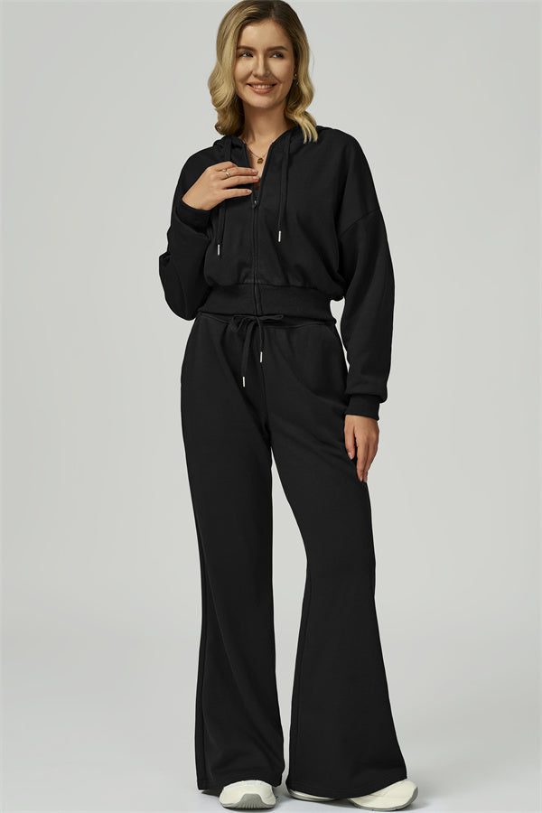 The FlexFit Crop Hoodie Pants 2-Piece Set