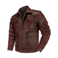 M65 Top Layer Cowhide Jacket  Fashion SlimFit Stand Collar Leisure Bomber Jacket 100% Genuine Leather Men's Vintage Short