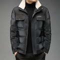 Men's Casual Winter Down Jacket with Fur Collar