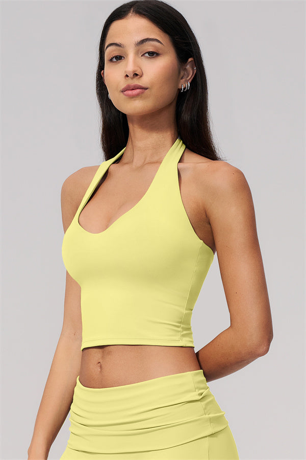 The Twirl Wide Strap Halter Crop Top Shorts 2-Piece Set
