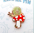 Cutesy Woodsy Snail on Mushroom Enamel Pin