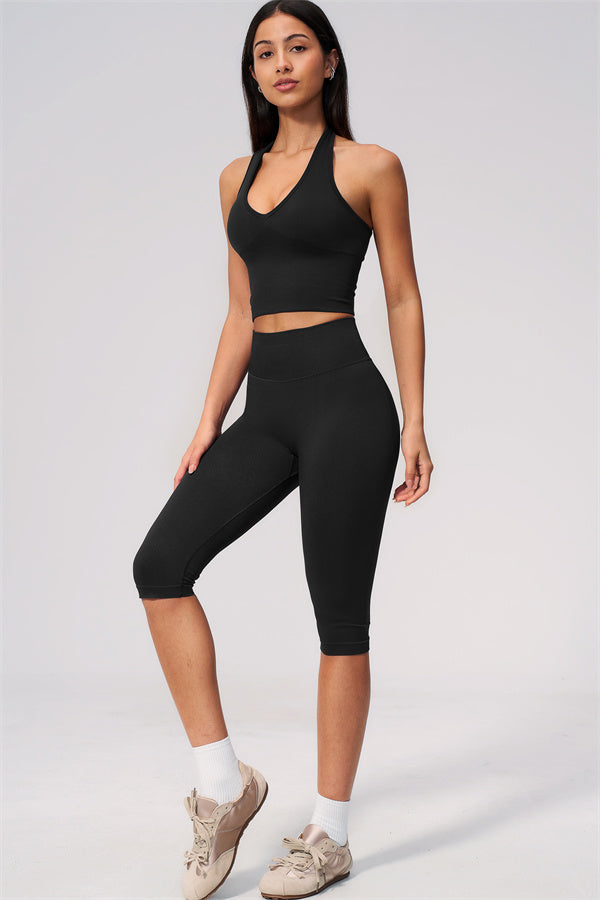 The New Allure Halter Top Capri Leggings 2-Piece Set