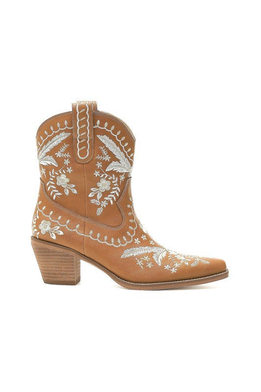 Embroidery, Western, Ankle, Boots