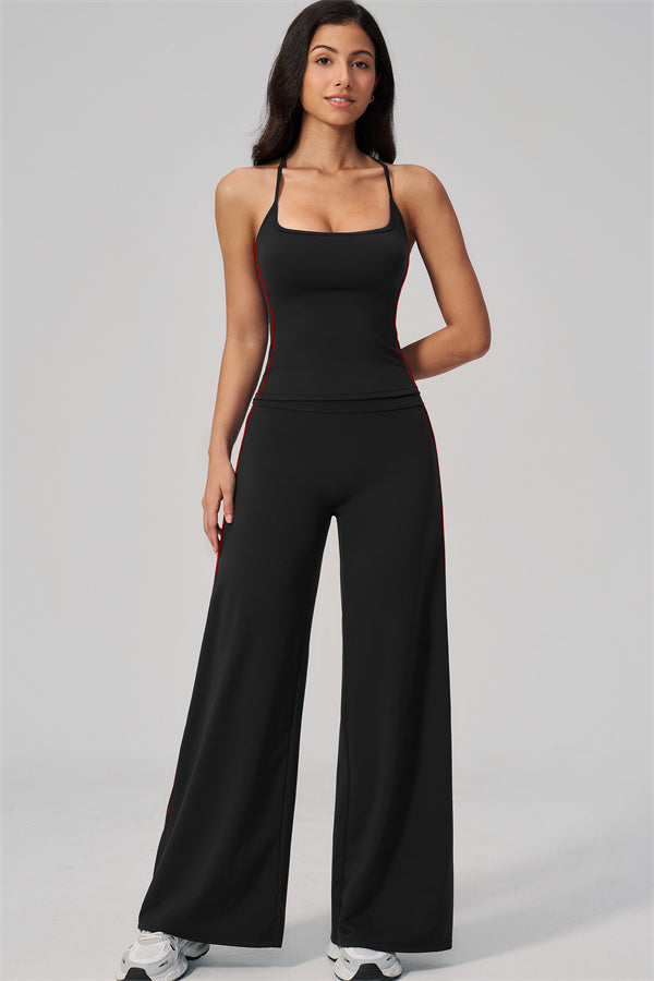 The Breathe Crop Top Straight Leg Pants 2-Piece Set