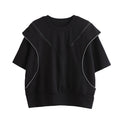 Black Off Shoulder T-Shirt with Zipper Detail