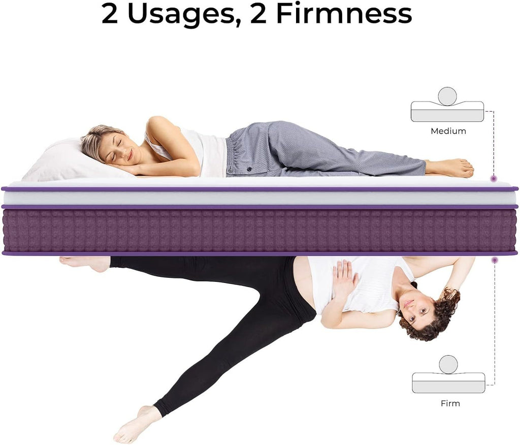 Spring-Loaded Hybrid Mattress 10 Inches helps relieve physical stress and promote deep sleep