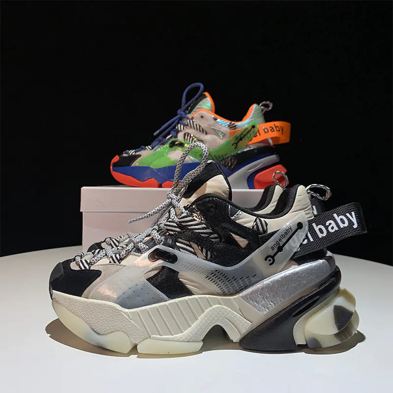 Trendy Color Block Platform Sneakers for Women