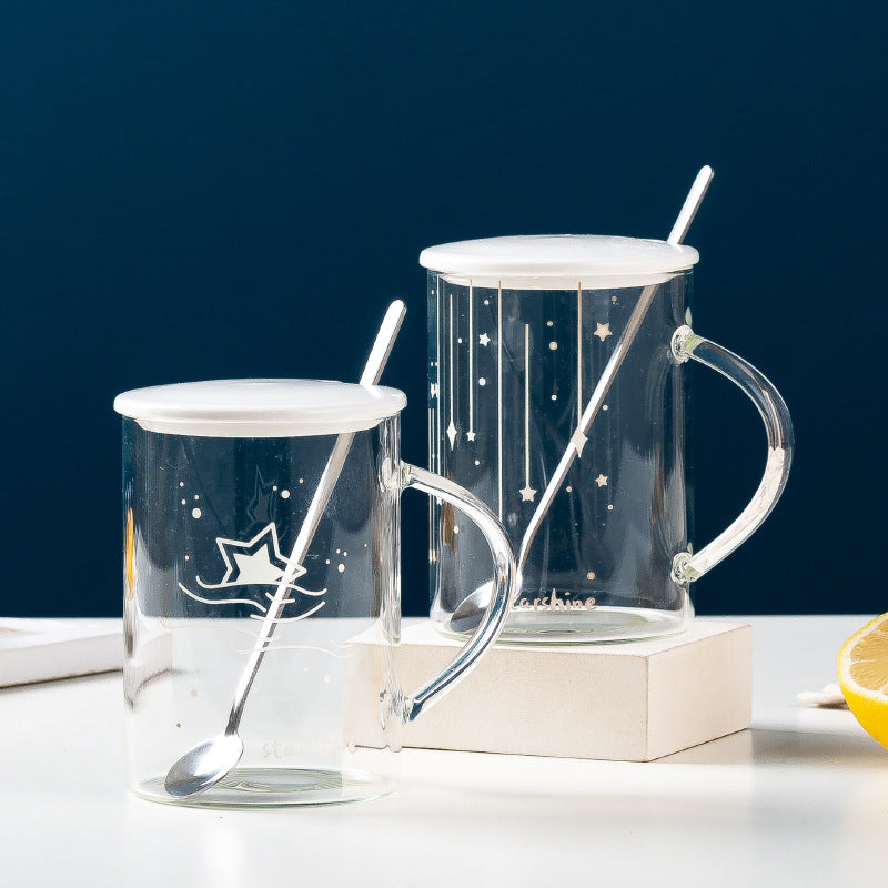 Luminous Heat-resistant Glass With Lid Spoon
