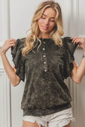 BiBi Mineral Washed Terry Top