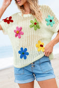Malaysia Crochet Flower Hollow-out Sweater