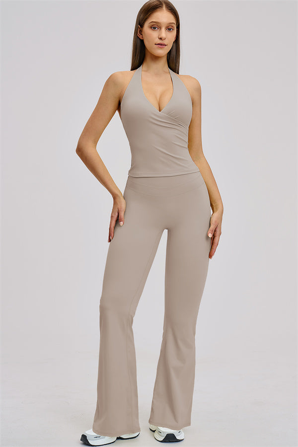 The Stride Crop Top Flared Leggings 2-Piece Set
